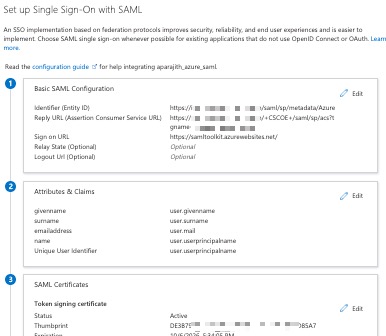 In the Microsoft Entra ID portal, the Set up Single Sign-On with SAML page shows most of the values you need to configure the realm