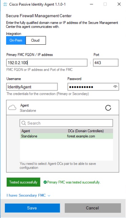 Make sure you test the connection before you save the configuration.