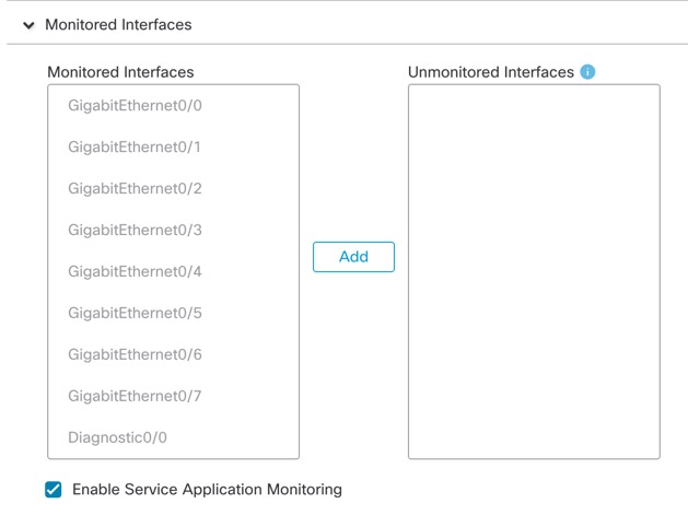 Configure Monitored Interfaces