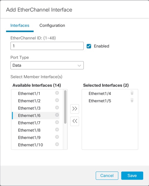 Interfaces Settings