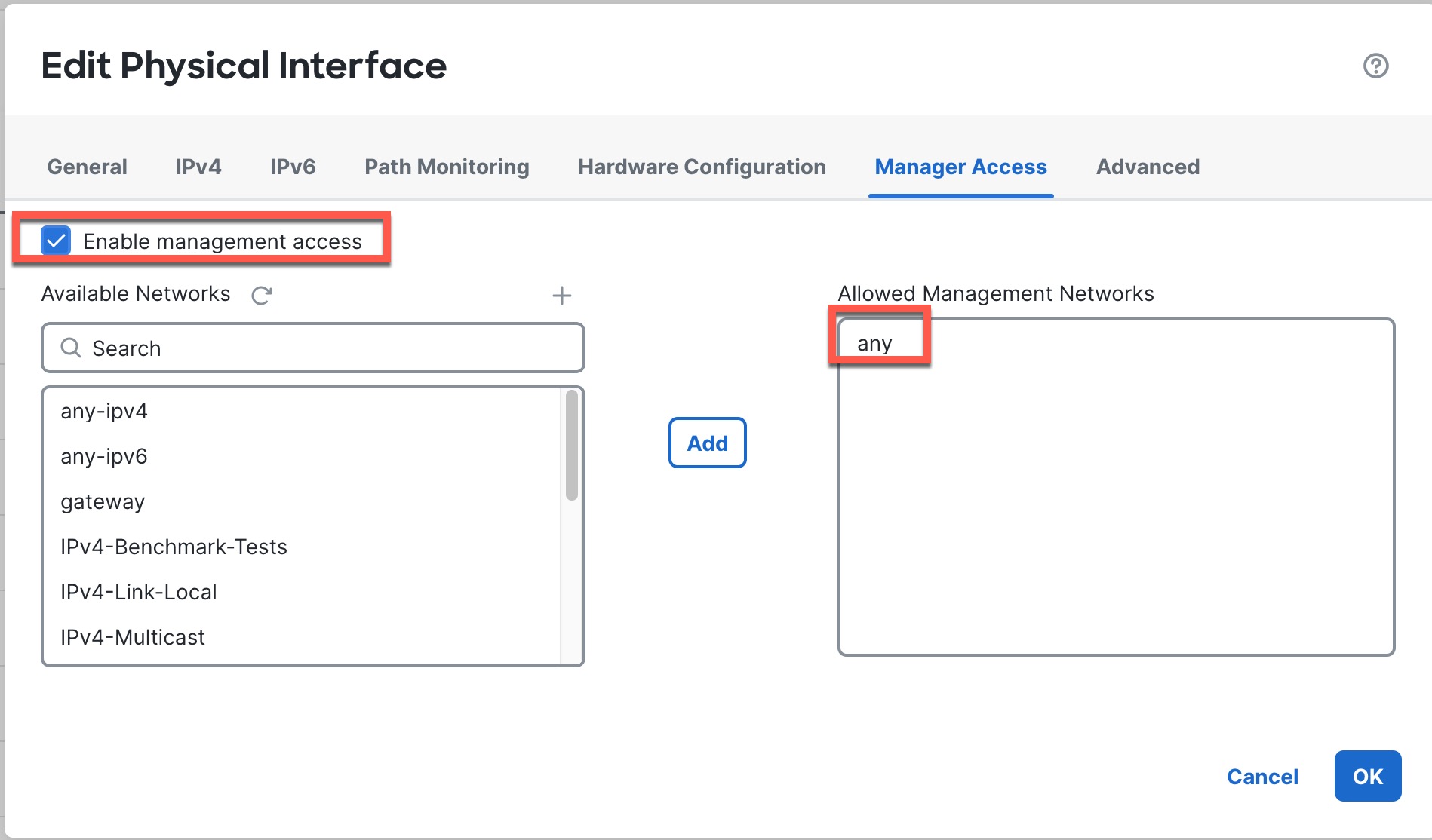 Manager Access Enabled