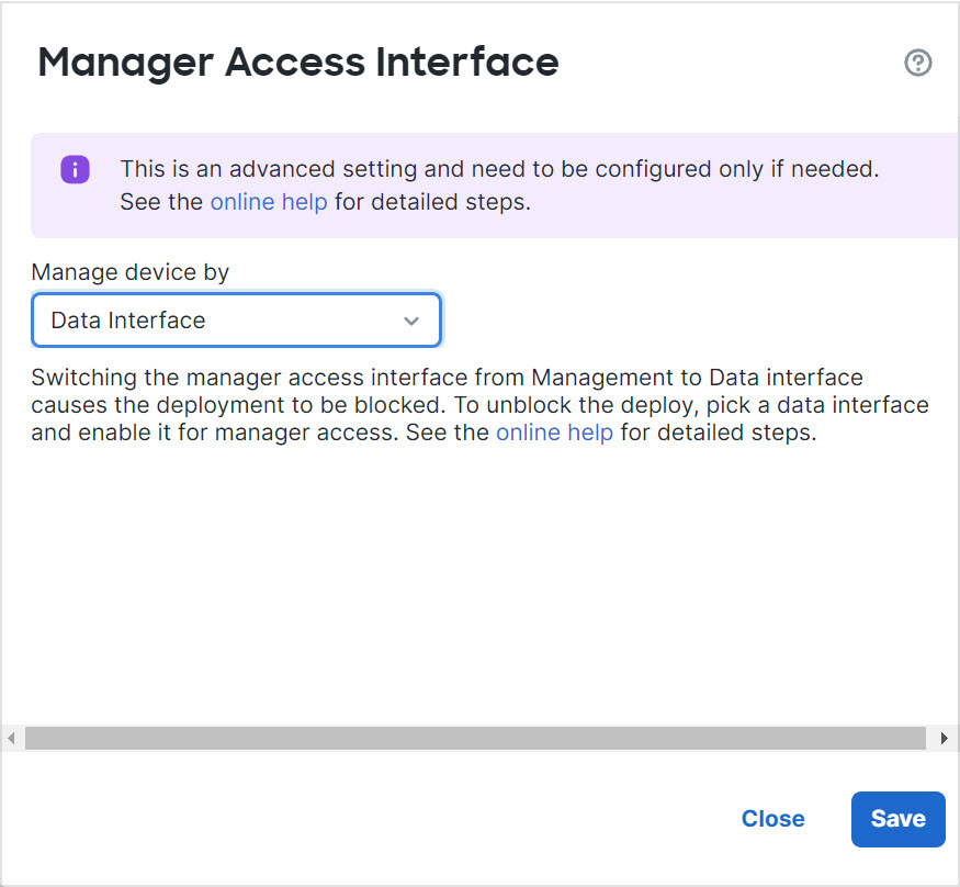 Manager Access Interface