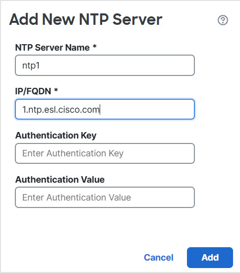 Add New NTP Server