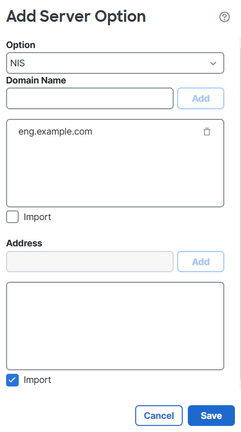 Define Server Domain Name and Address
