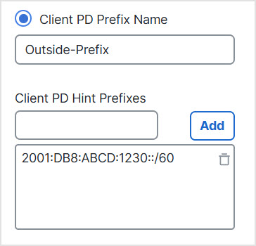 Enable the Prefix Delegation Client