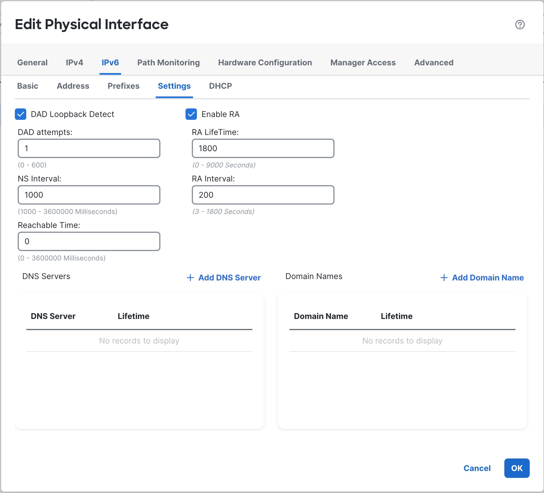 IPv6 Settings